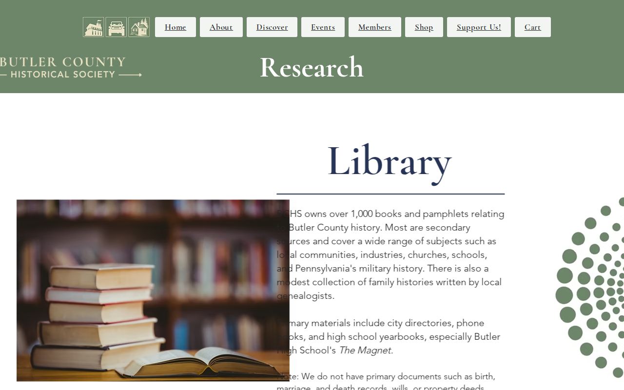 Cranberry Township city directory research at the Butler County Historical Society library