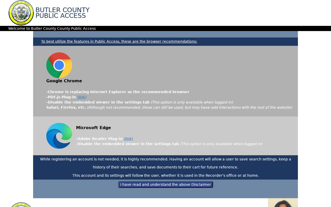 Cranberry Township previous residents research through Butler County Recorder public access