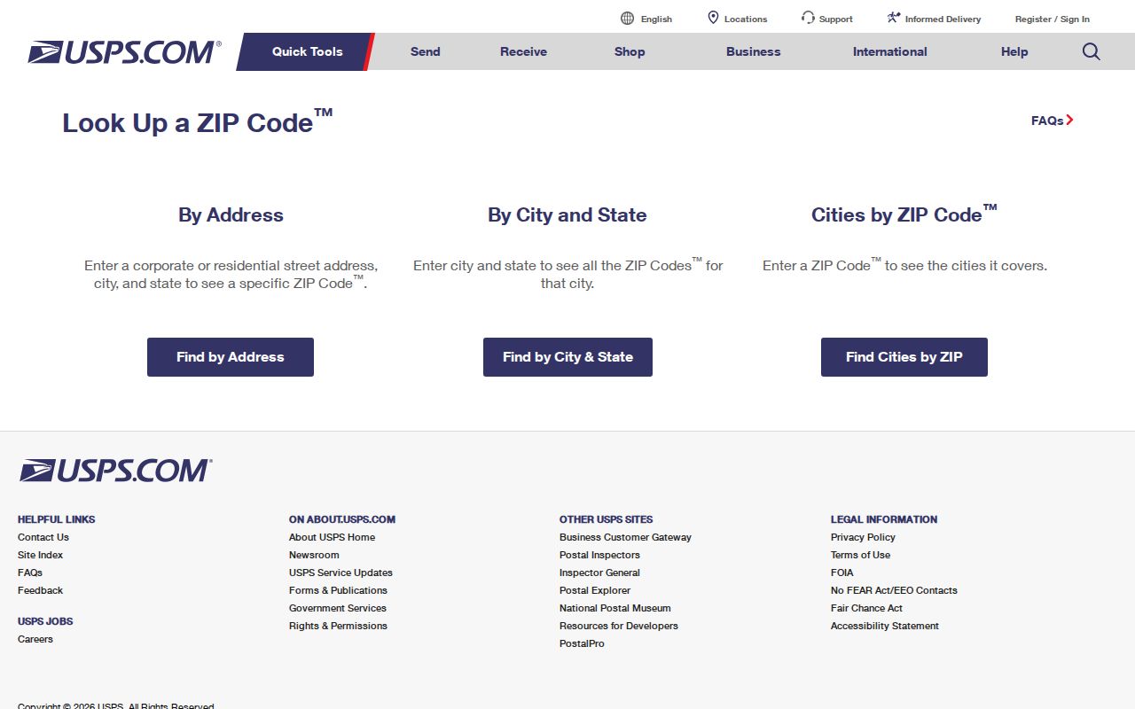 Cranberry Township ZIP code USPS address verification screen